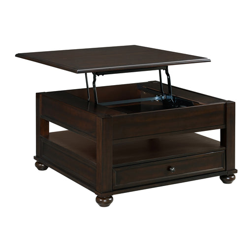 Wagner Square Lift-Top Coffee Table w/ Casters in Cherry - In Home Furniture (San Antonio, TX)