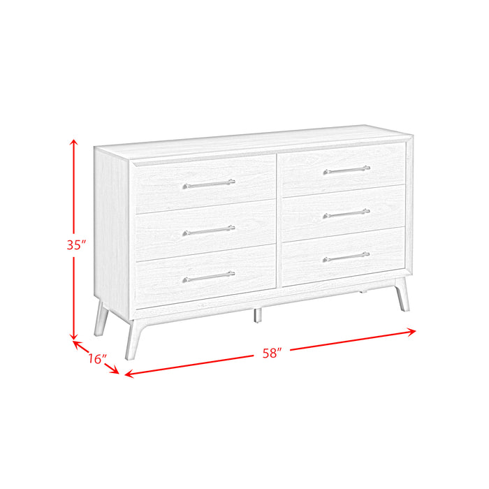 Westland 6-Drawer Dresser in Almond - In Home Furniture (San Antonio, TX)