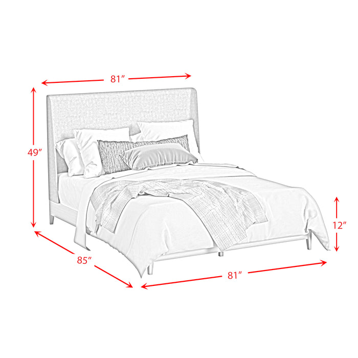 Westland UPH Bedroom Set with Grey Fabric - In Home Furniture (San Antonio, TX)