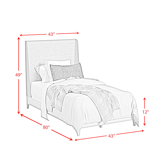 Westland UPH Bed with Grey Fabric - In Home Furniture (San Antonio, TX)