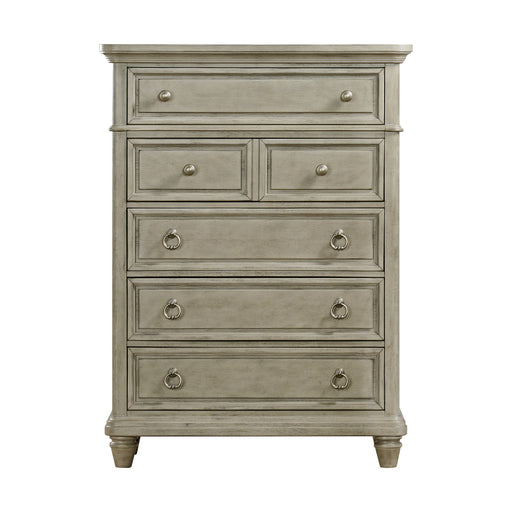 Whit-Ash 5-Drawer Chest in Light Grey - In Home Furniture (San Antonio, TX)