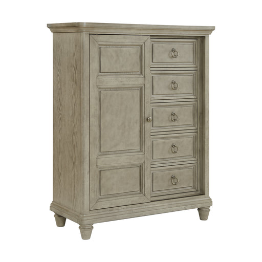 Whit-Ash Panel Bedroom Set with Door Chest - In Home Furniture (San Antonio, TX)