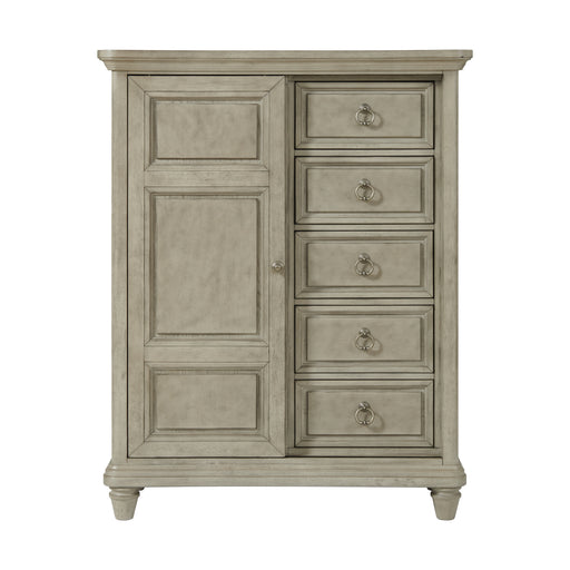 Whit-Ash 5-Drawer Door Chest in Light Grey - In Home Furniture (San Antonio, TX)
