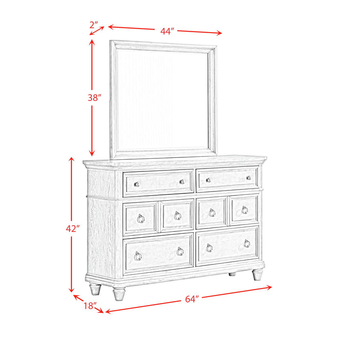 Whit-Ash Panel Bedroom Set with Door Chest - In Home Furniture (San Antonio, TX)