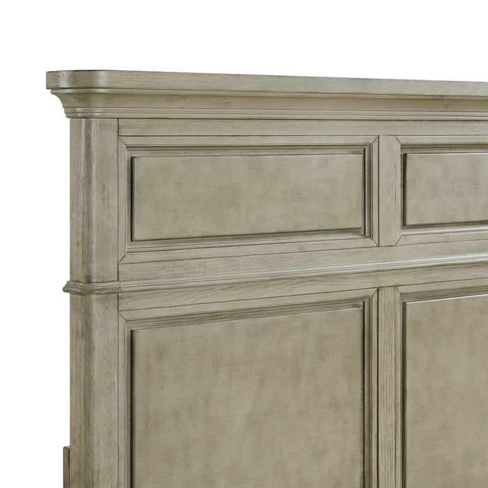 Whit-Ash Panel Bedroom Set with Door Chest - In Home Furniture (San Antonio, TX)