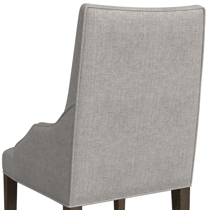 Yellowstone Dining Host Chair with Grey Fabric in Medium Brown (2 Per Carton) - In Home Furniture (San Antonio, TX)