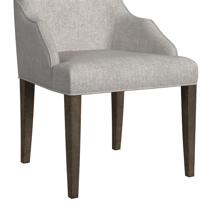 Yellowstone Dining Host Chair with Grey Fabric in Medium Brown (2 Per Carton) - In Home Furniture (San Antonio, TX)