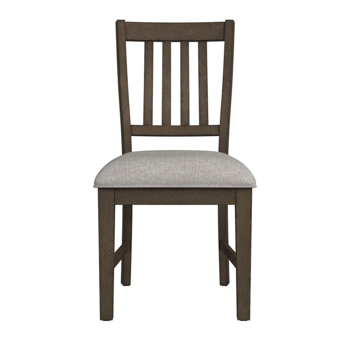 Yellowstone Dining Side Chair with Grey Fabric in Medium Brown (2 Per Carton) - In Home Furniture (San Antonio, TX)