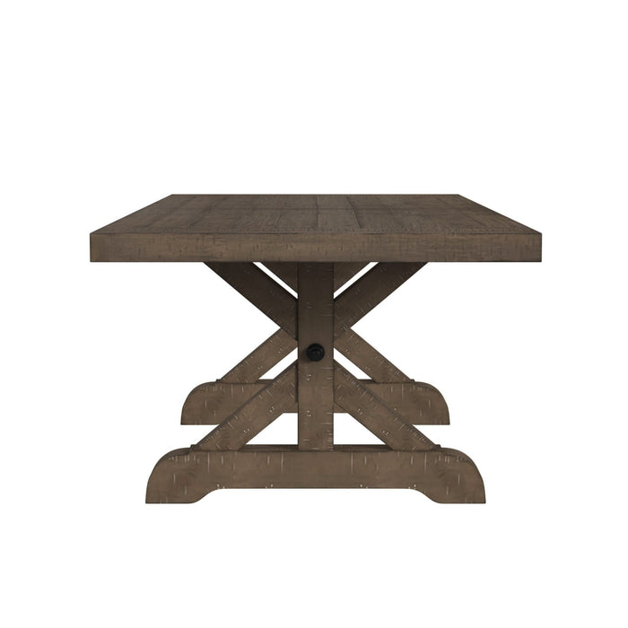 Yellowstone Dining Table with 2x12" Leaves in Medium Brown - In Home Furniture (San Antonio, TX)