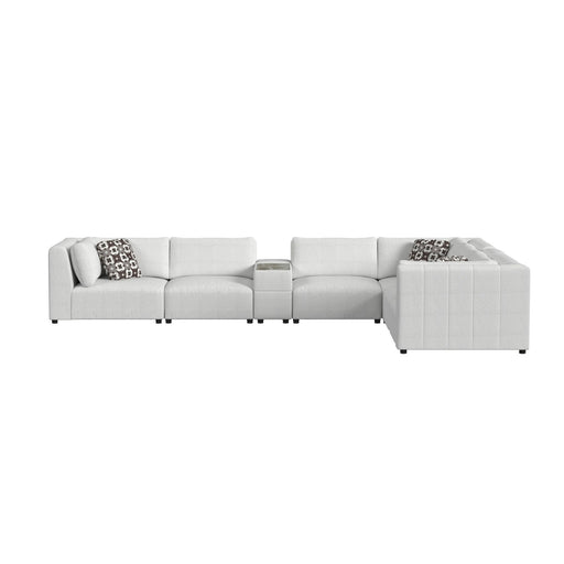 Zandara 7PC Modular Set in Olefin Beige with Pillows - In Home Furniture (San Antonio, TX)
