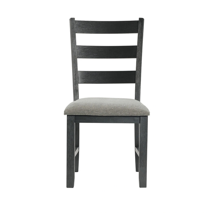 Martin Side Chair with Grey Fabric - Black Finish (2 Per Carton)