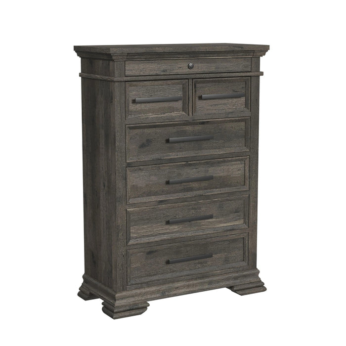 Park Ridge Bedroom Set with 2 Nightstands in Charcoal