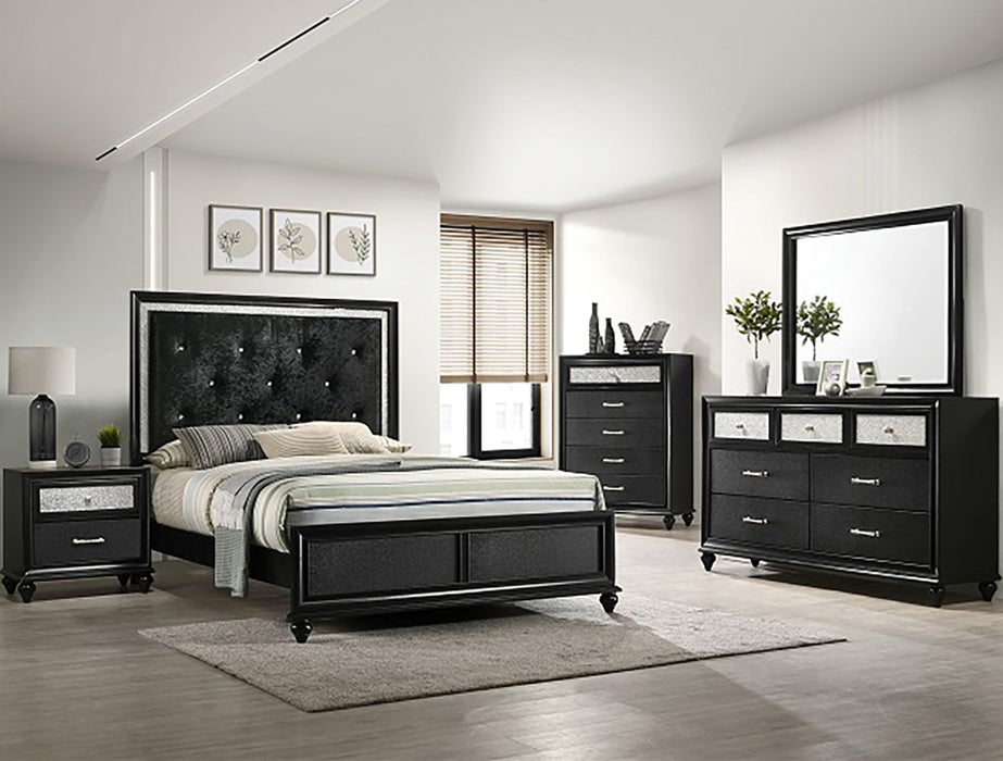 Crown Mark Furniture Lila Full Upholstered Panel Bed in Black B4398-F
