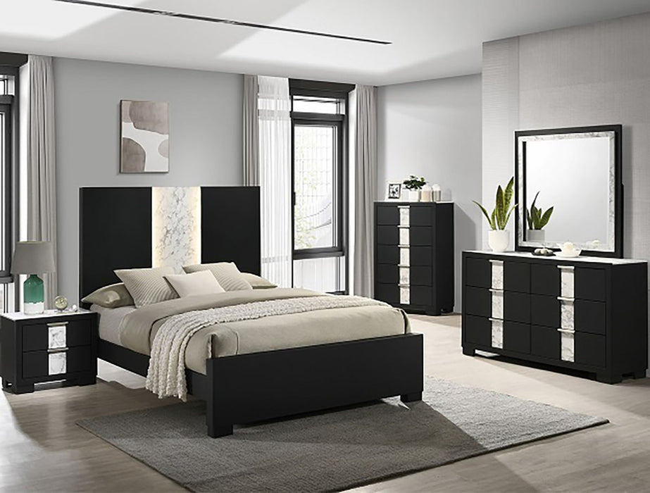 Crown Mark Furniture Rangley Queen Panel Bed in Black B6835-Q