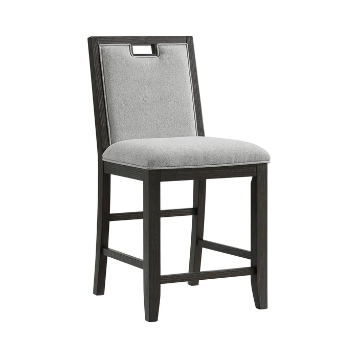 Elodie Counter Chair with Grey Fabric in Charcoal (2 Per Carton)