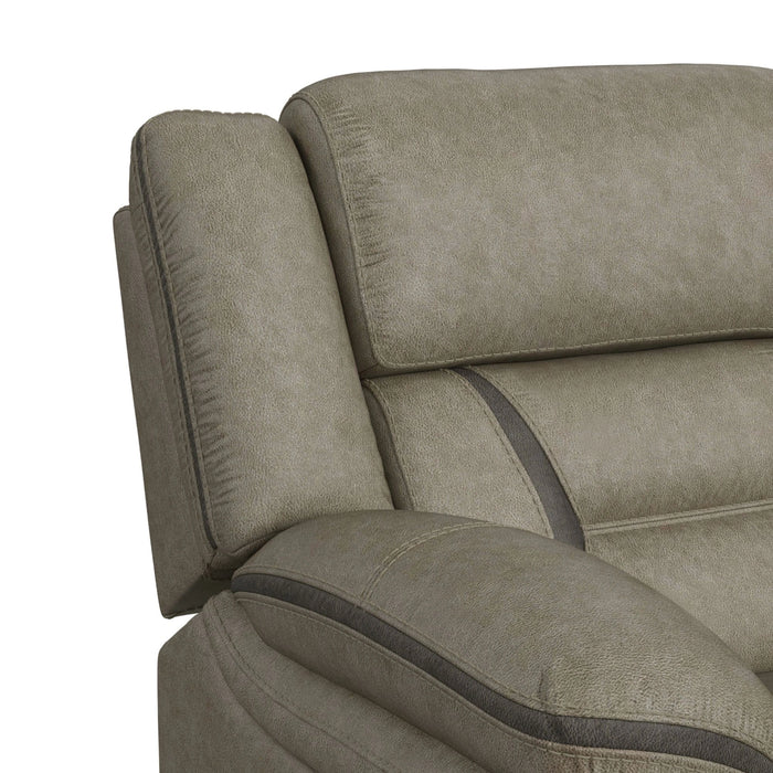 Engage Motion Loveseat with Console in Corral Grey