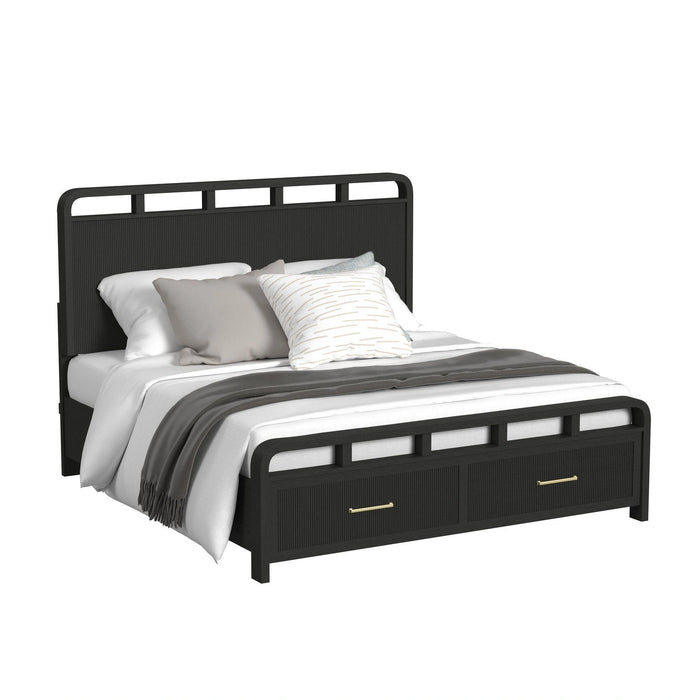 Ridgemont Storage Bed in Black with Grain