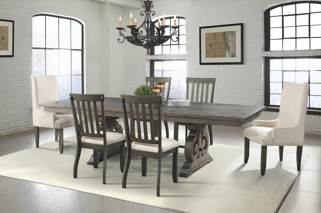 Stone Dining 7PC Set- Table, 4 Side Chairs, & 2 Parson Chairs