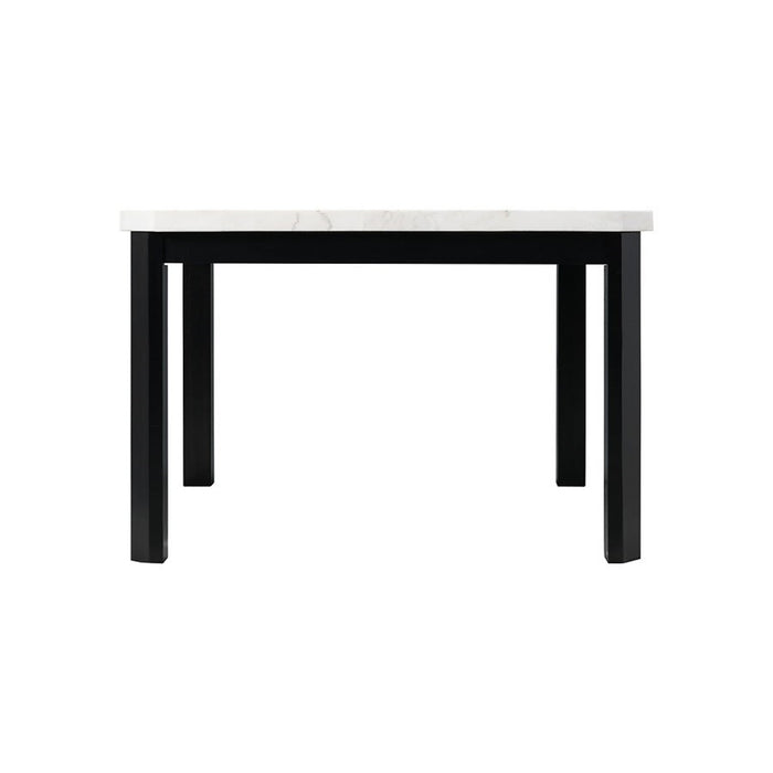 Elements International Francesca Counter Height Dining Table in White and Black