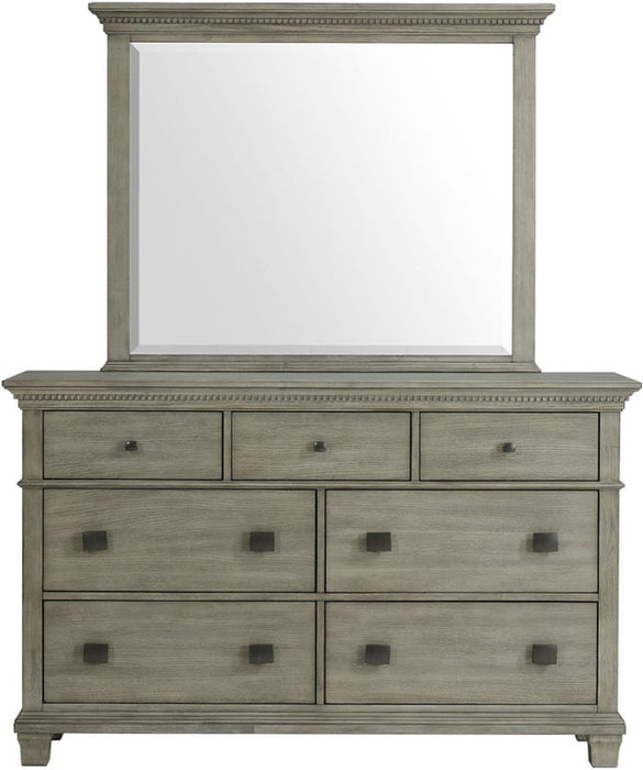 Elements International Crawford 7 Drawer Dresser in Gray