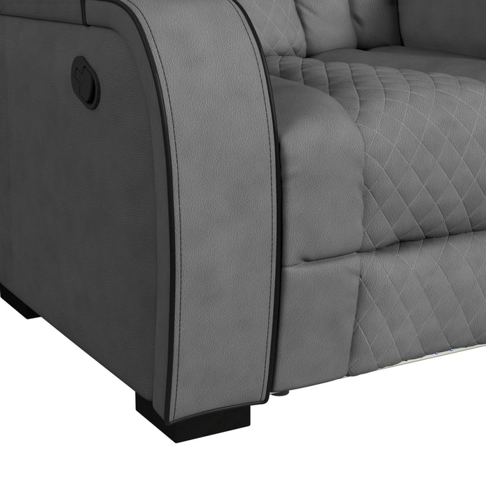 Blitz Motion Loveseat with Console, and LED