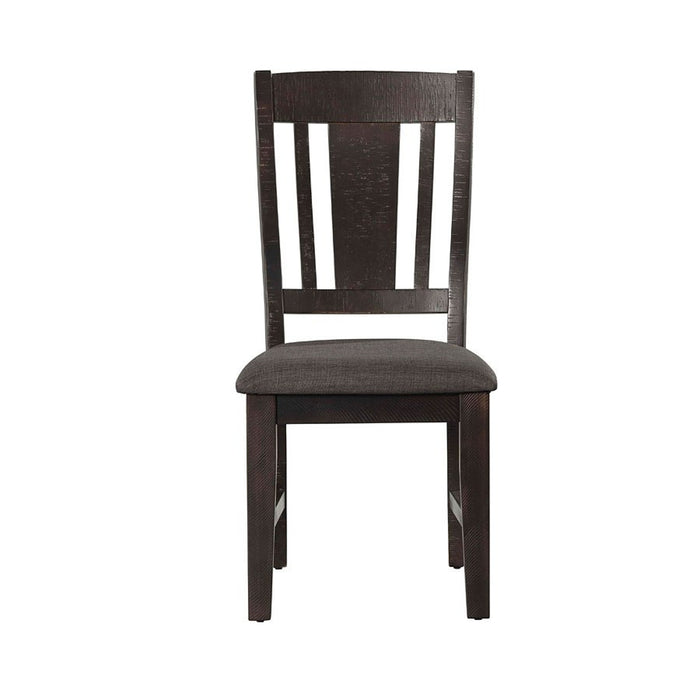Elements International Cash Side Chair (Set of 2) in Rustic Distressed Espresso