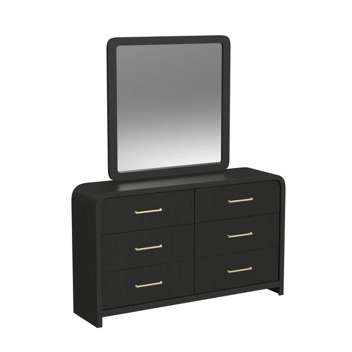 Ridgemont Storage Bedroom Set in Black with Grain