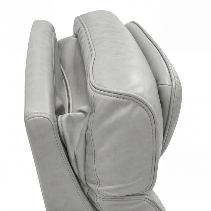Prime Time P3 Recliner with 7 Colors LED, Cup Holders and Wireless Charger Controller in Leather Gel Light Grey