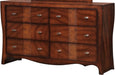 Elements International Jenny 6 Drawers Dresser in Medium Espresso Lacquer image