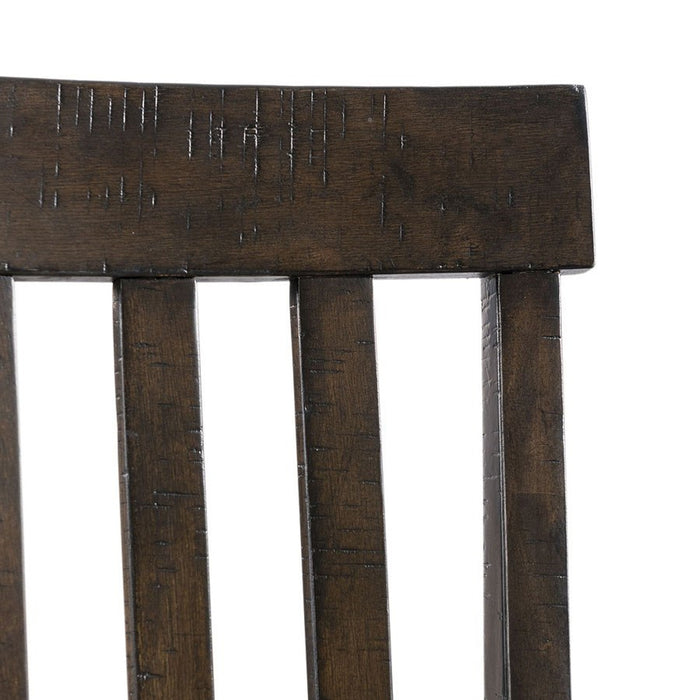 Elements International Stone Counter Height Chair (Set of 2) in Cream/Dark Ash