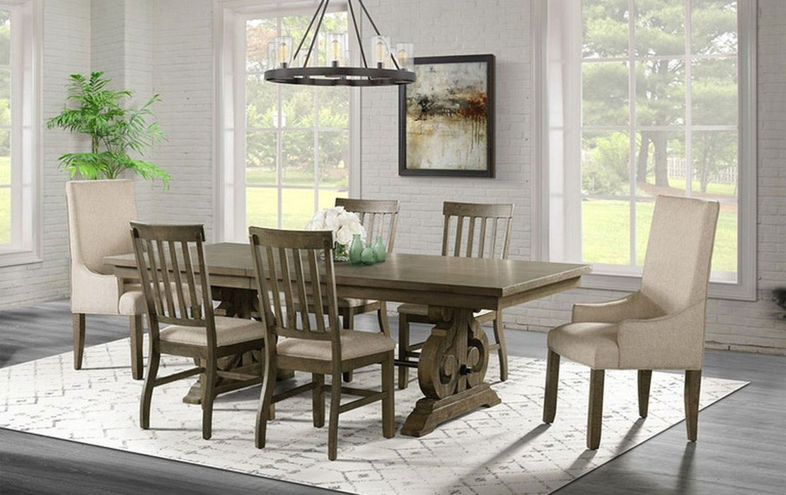 Elements International Stone Dining Table in Grey