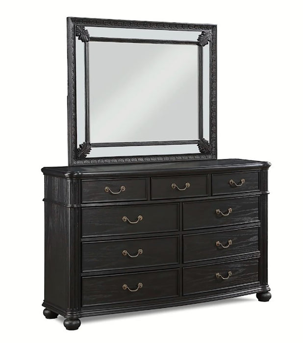 Crown Mark Furniture Kingsbury Dresser Mirror in Black