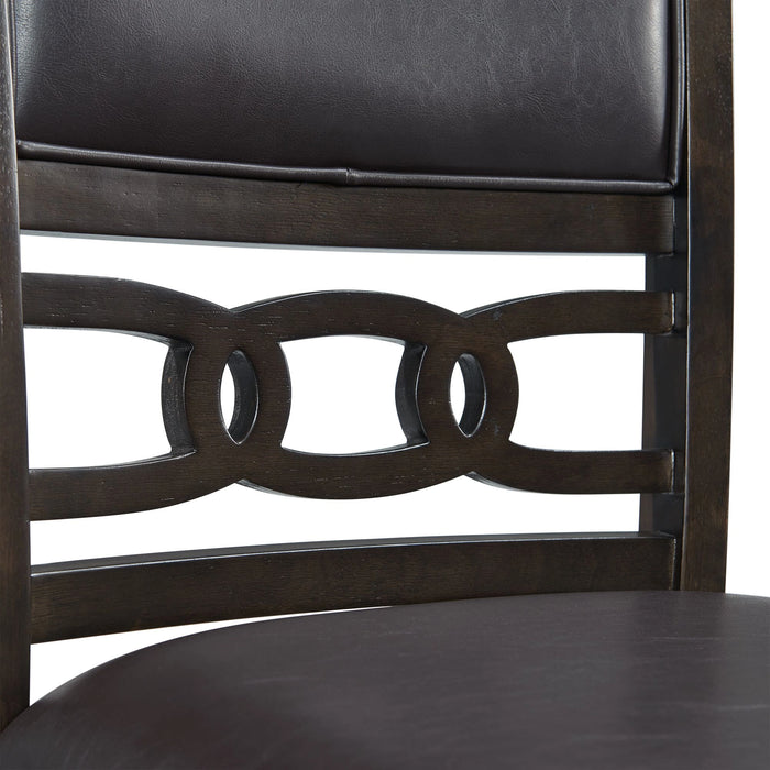 Amherst Standard Height 5PC Dining Set-Table and Four Faux Leather Side Chairs in Walnut