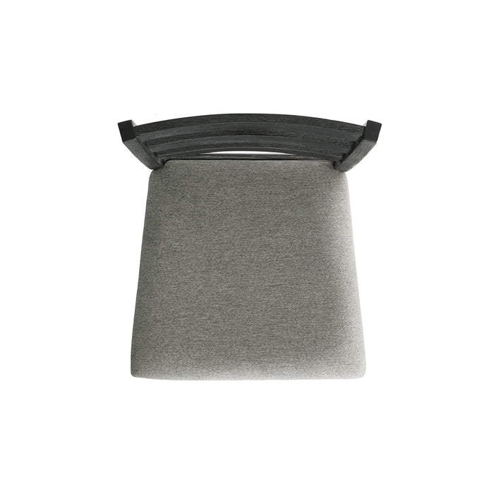Martin Dining Side Chair with Grey Fabric - Black Finish (2 Per Carton)