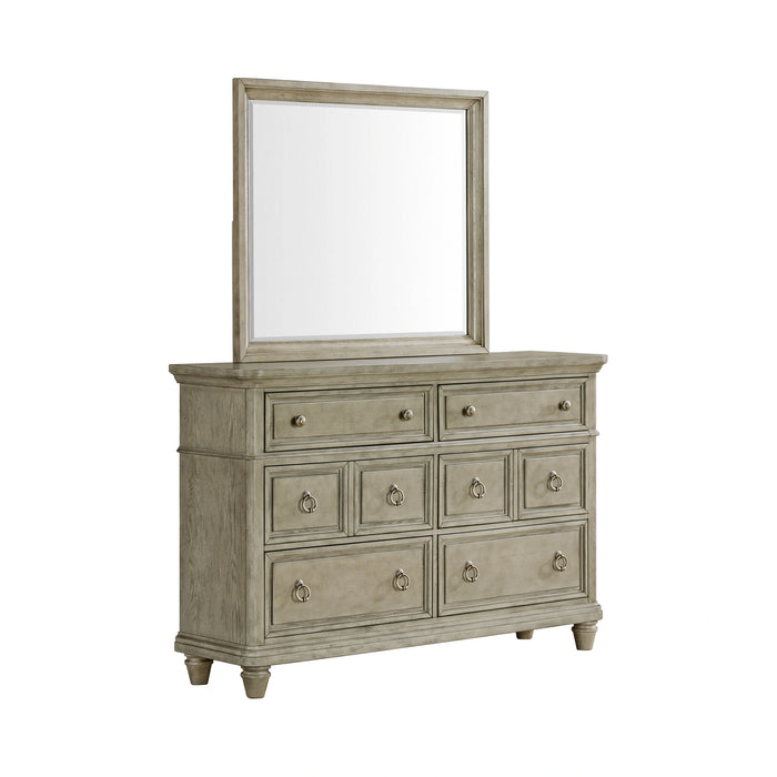Whit-Ash Dresser and Mirror Set in Light Grey