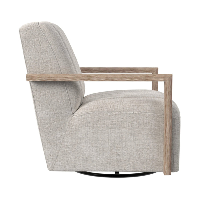 Blaze Swivel Chair in Laurence Cream with Natural Arm