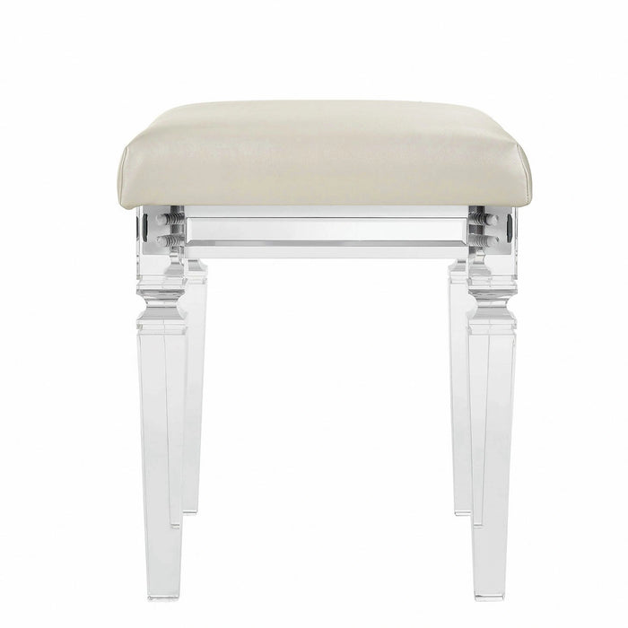Twenty Nine Dressing Stool W/Acrylic Leg White