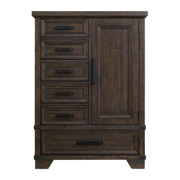 Colorado City 6-Drawer Door Chest in Charcoal