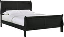 Elements International Louis Philippe Full Panel Bed in Black image