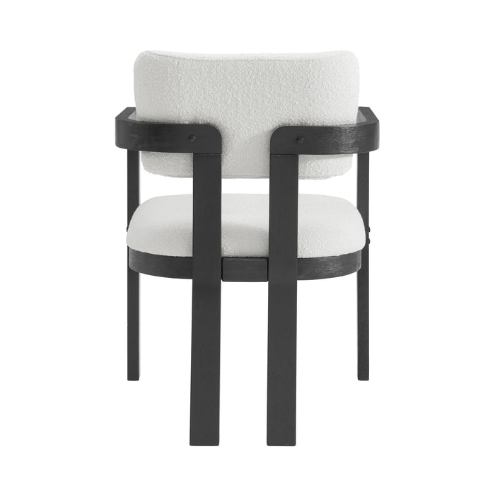 Portland Arm Chair with Snow White Fabric in Black (2 Per Carton)