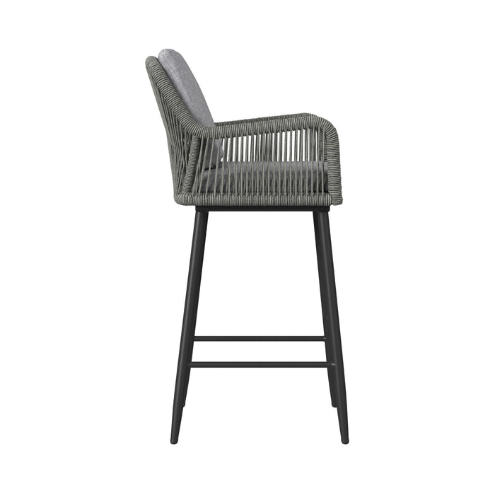 Bayhill Barstool with Grey Fabric in Black (2 Per Carton)