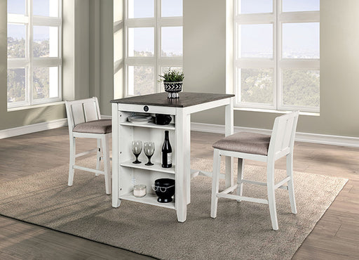 Lescles 3 Pc Counter Ht Set (1 Table + 2 Chairs) - In Home Furniture (San Antonio, TX)