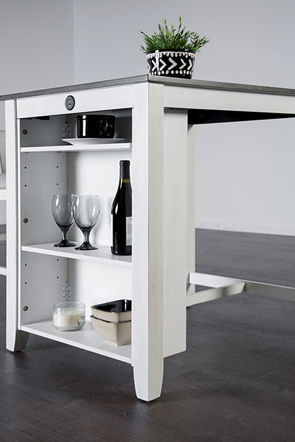 Lescles 3 Pc Counter Ht Set (1 Table + 2 Chairs) - In Home Furniture (San Antonio, TX)