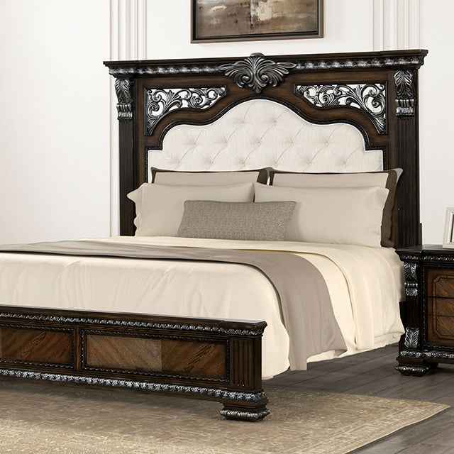Promenade E.King & Queen Bed Brown & White - In Home Furniture (San Antonio, TX)