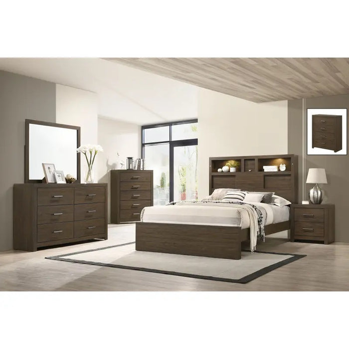 Elements International Hendricks Youth Dresser in Brown Grey