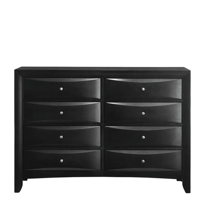 Elements International Emily 8 Drawer Dresser in Black EM800DR