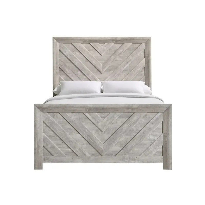 Elements International Ellen King Panel Bed in White