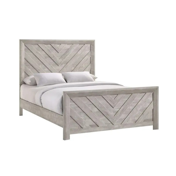 Elements International Ellen King Panel Bed in White image