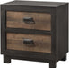 Elements International Harlington 2 Drawers Nightstand in Rustic Gray image