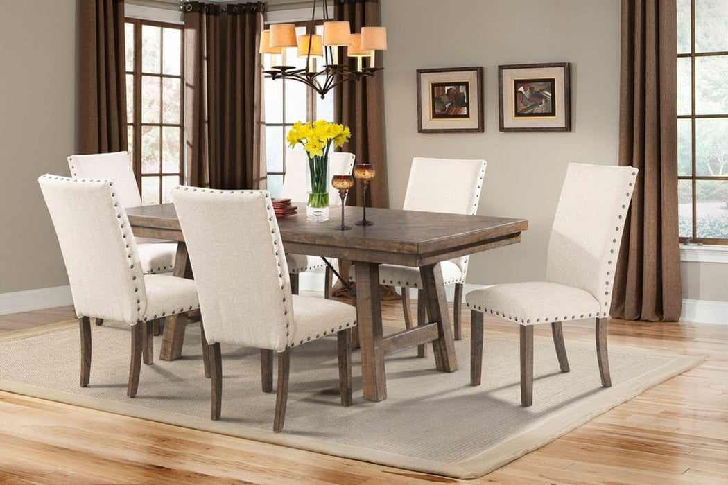 Elements International Jax Rectangular Dining Table in Smokey WalnutC